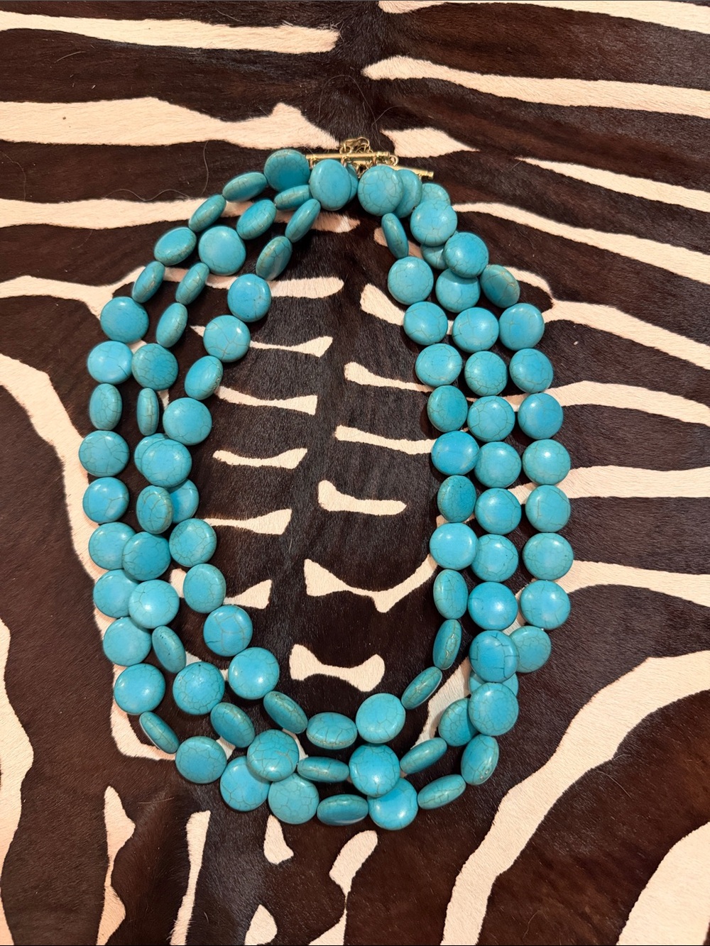 Turquoise Multi-Strand Beaded Necklace - Blue Statement Jewelry
